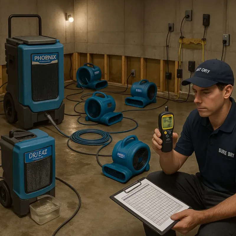 Structural Drying and Dehumidification process in Pike Creek Valley, DE